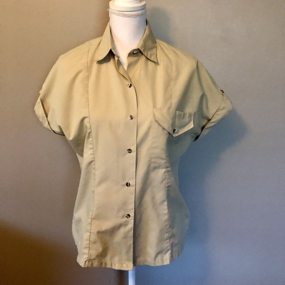 Vintage Update The Anthony Collection Blouse Womens 10 Used Khaki - Picture 16 of 16